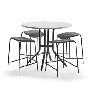 Zostava nábytku: Stôl Various + 4 antracitové stoličky Attend