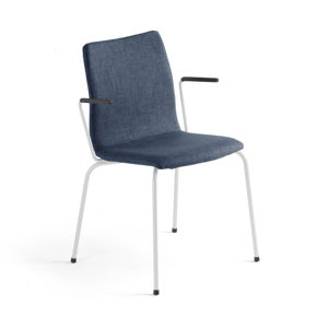 Konferenčná stolička OTTAWA, s opierkami rúk, modrá/biela