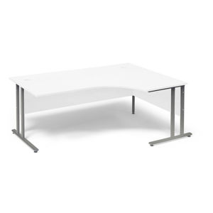 Kancelársky pracovný stôl FLEXUS, pravý rohový, 1800x1200 mm, biely