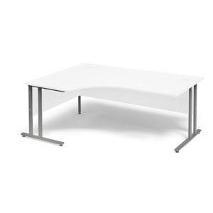 Kancelársky pracovný stôl FLEXUS, ľavý rohový,, 1800x1200 mm, biela