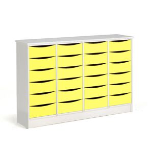 Zásuvková skrinka BJÖRKAVI, 24 zásuviek, 1520x400x980 mm, biela, žltá