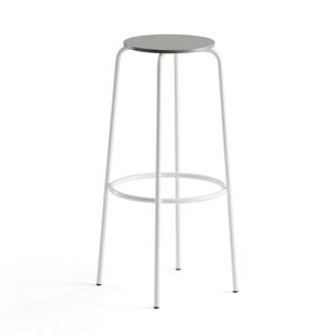 Barová stolička TIMMY, biely rám, svetlošedý sedák, V 830 mm
