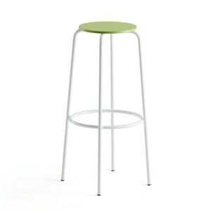 Barová stolička TIMMY, biely rám, zelený sedák, V 830 mm