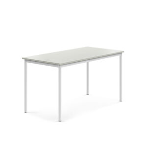 Stôl SONITUS, 1400x700x720 mm, laminát - šedá, biela