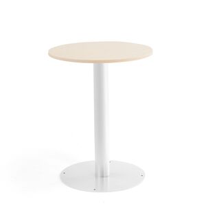 Okrúhly stôl ALVA, Ø700x900 mm, breza, biela