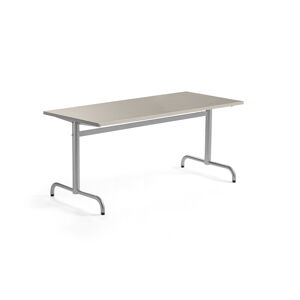Stôl PLURAL, 1600x700x720 mm, linoleum - šedá, strieborná