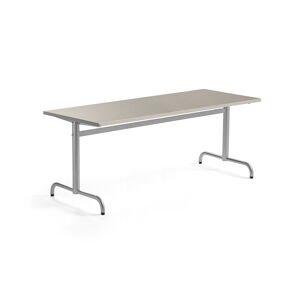 Stôl PLURAL, 1800x700x720 mm, linoleum - šedá, strieborná