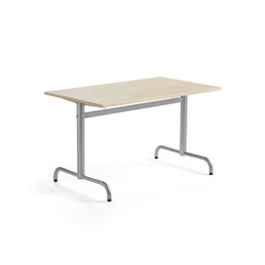 Stôl PLURAL, 1200x700x600 mm, HPL - breza, strieborná