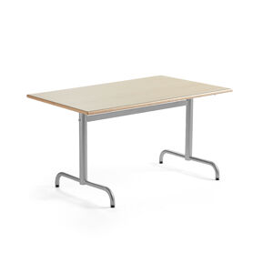 Stôl PLURAL, 1200x800x600 mm, HPL - breza, strieborná