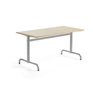 Stôl PLURAL, 1400x700x600 mm, HPL - breza, strieborná
