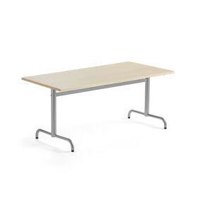Stôl PLURAL, 1600x800x600 mm, HPL - breza, strieborná