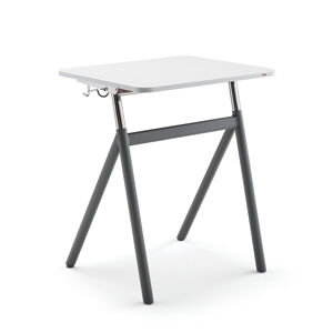 Výškovo nastaviteľný školský stôl ASCEND, laminát - šedá, šedá