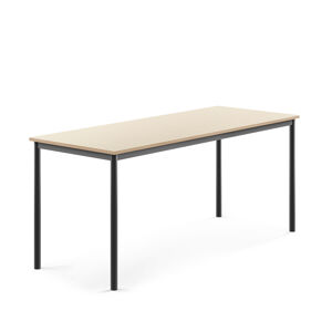Stôl SONITUS, 1800x700x760 mm, laminát - breza, antracit