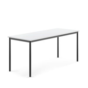 Stôl SONITUS, 1800x700x760 mm, laminát - biela, antracit