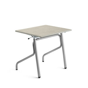 Nastaviteľná školská lavica ADJUST, 700x600 mm, linoleum - šedá, strieborná