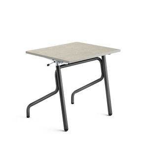 Nastaviteľná školská lavica ADJUST, 700x600 mm, linoleum - šedá, antracit