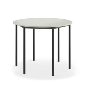 Stôl SONITUS, kruh, Ø1200x760 mm, laminát - šedá, antracit