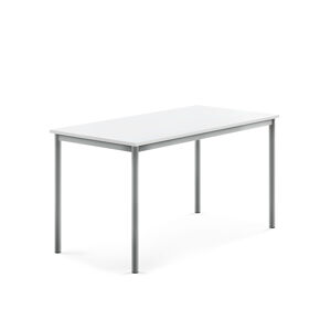 Stôl SONITUS, 1400x700x720 mm, laminát - biela, strieborná