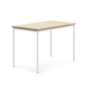 Stôl SONITUS, 1400x800x900 mm, linoleum - béžová, biela