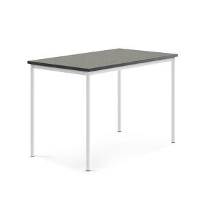 Stôl SONITUS, 1400x800x900 mm, linoleum - tmavošedá, biela