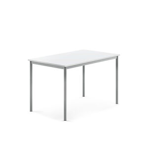 Stôl BORÅS, 1200x800x760 mm, laminát - biela, strieborná