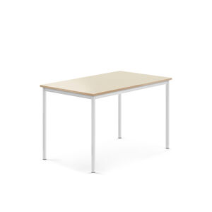 Stôl BORÅS, 1200x800x760 mm, laminát - breza, biela