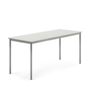 Stôl SONITUS, 1800x700x760 mm, laminát - šedá, strieborná