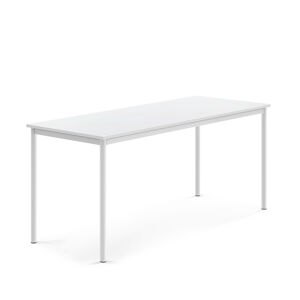 Stôl SONITUS, 1800x700x760 mm, laminát - biela, biela