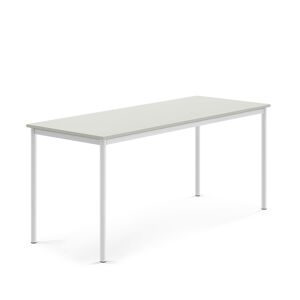 Stôl SONITUS, 1800x700x760 mm, laminát - šedá, biela
