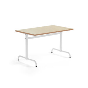 Stôl PLURAL, 1200x700x720 mm, linoleum - béžová, biela