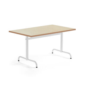 Stôl PLURAL, 1200x800x720 mm, linoleum - béžová, biela