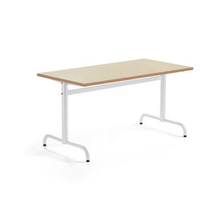 Stôl PLURAL, 1400x700x720 mm, linoleum - béžová, biela