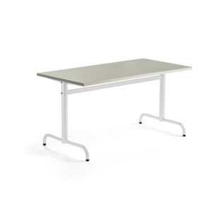 Stôl PLURAL, 1400x700x720 mm, linoleum - šedá, biela