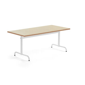 Stôl PLURAL, 1600x800x720 mm, linoleum - béžová, biela