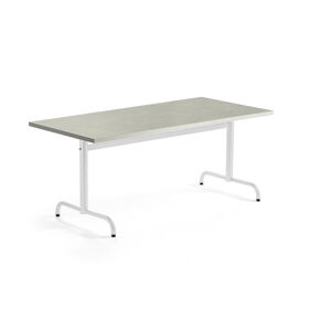 Stôl PLURAL, 1600x800x720 mm, linoleum - šedá, biela