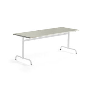 Stôl PLURAL, 1800x700x720 mm, linoleum - šedá, biela