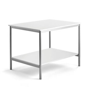 Pracovný stôl, 1200x900x900 mm, laminát - biela, strieborná