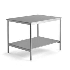 Pracovný stôl, 1200x900x900 mm, laminát - svetlošedá, strieborná