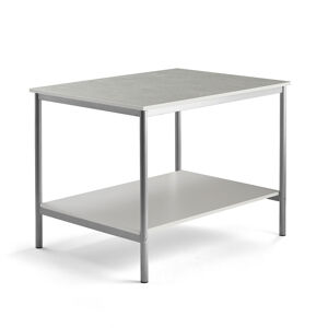 Pracovný stôl, 1200x900x900 mm, linoleum - šedá, strieborná