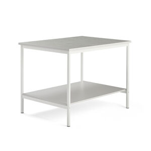 Pracovný stôl, 1200x900x900 mm, linoleum - šedá, biela
