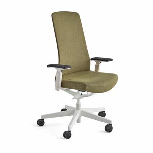 Kancelárska stolička BELMONT, biela/machová zelená