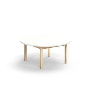 Stôl DECIBEL, Ø1200x530 mm, akustický HPL - biela