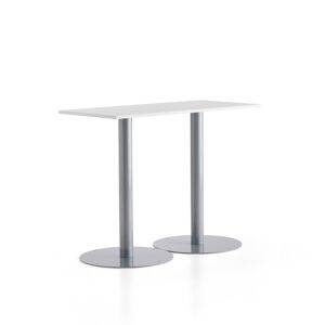 Barový stôl ALVA, 1400x700x1100 mm, strieborná, biela
