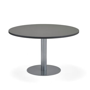 Jedálenský stôl GATHER, na kotvenie, Ø 900x720 mm, strieborná, antracit