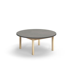 Stôl DECIBEL, Ø1200x530 mm, akustické linoleum - tmavošedá