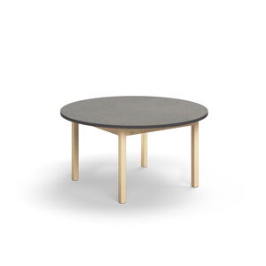 Stôl DECIBEL, Ø1200x590 mm, akustické linoleum - tmavošedá