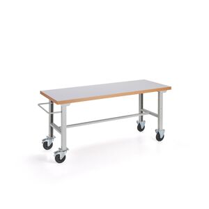 Dielenský stôl s kolieskami SOLID, 320 kg, 2000x800 mm, HPL
