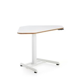 Nastaviteľný rohový stôl NOVUS, 1200x750 mm, biela doska biely rám