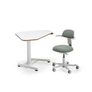 Zostava nábytku NOVUS + NEWBURY, 1 biely nastaviteľný stôl, 1 kancelárska stolička