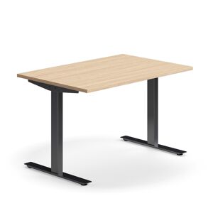 Kancelársky stôl QBUS, rovný, 1200x800 mm, T-rám, čierny rám, dub